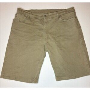 Levis 505 40 Waist Mens Shorts Jorts Khaki Tan Straight Fit Denim Jean Red Tab